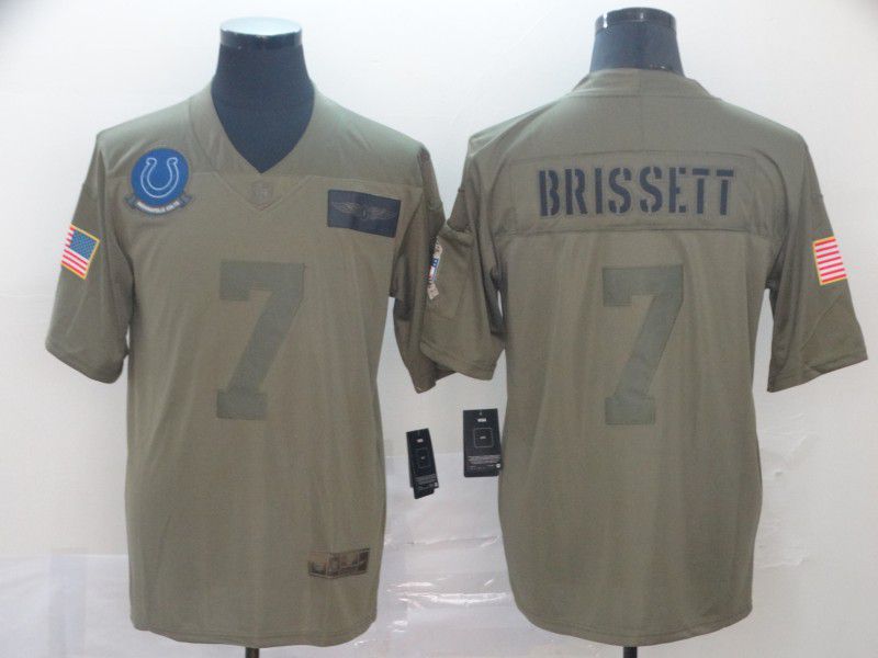 Men Indianapolis Colts #7 Brissett Nike Camo 2019 Salute to Service Limited NFL Jerseys